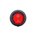 Выключатель одноклавишный 15А/250V, круглый (красный) 10291