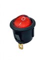 Выключатель одноклавишный 15А/250V, круглый (красный) 10291
